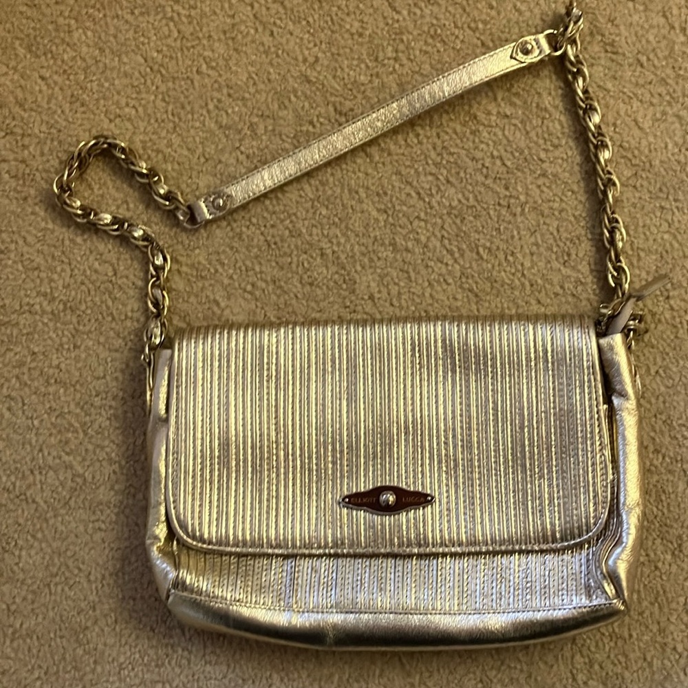 Elliot Luca Gold leather handbag